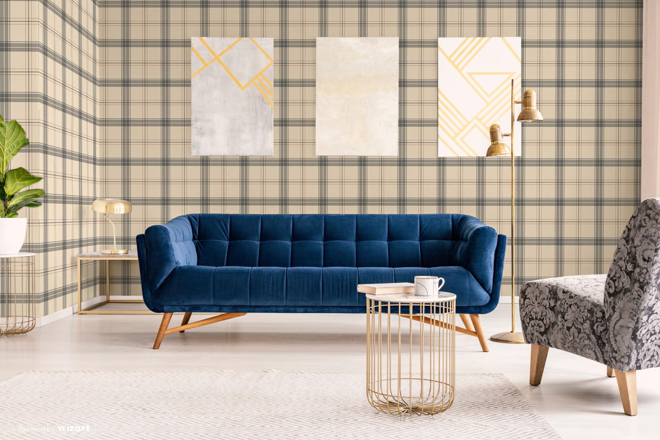 ALFA Burberry textile inspiration checkered pattern wallpaper WallsBright