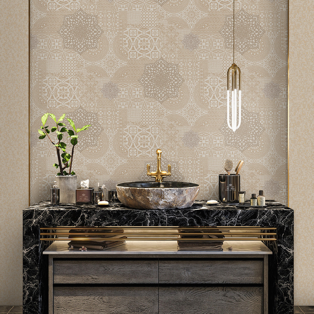 DANTE | Geometric Damask Design Wallpaper