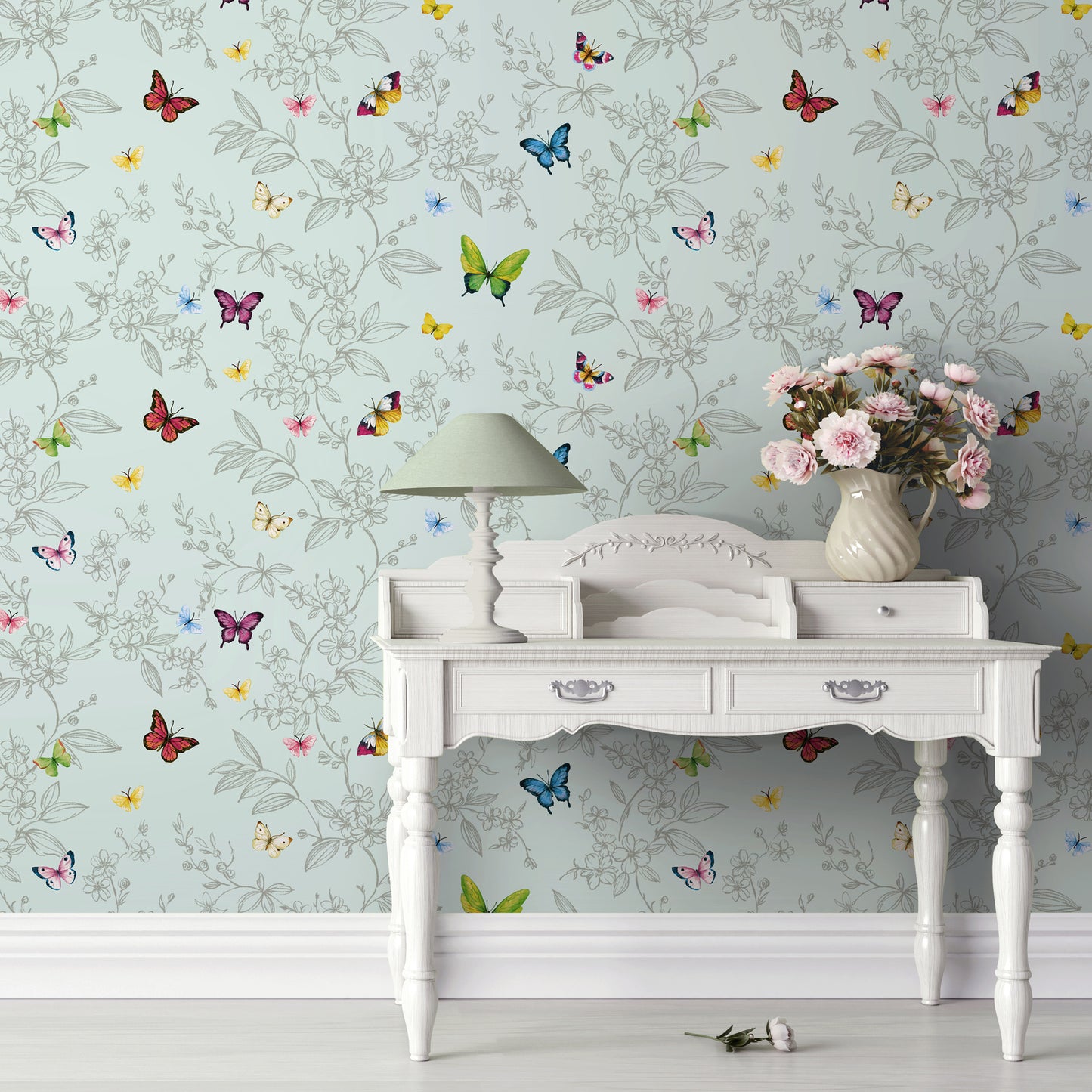 ANKA | Butterfly and flowers pattern wallpaper