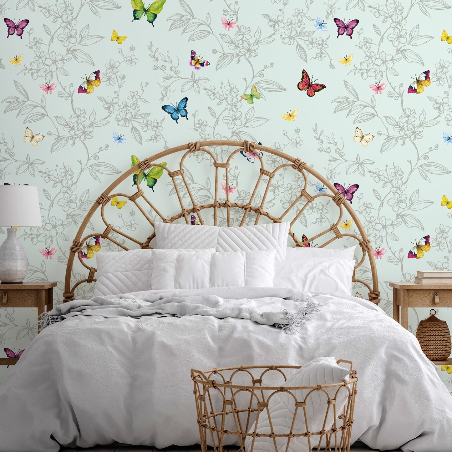 ANKA | Butterfly and flowers pattern wallpaper