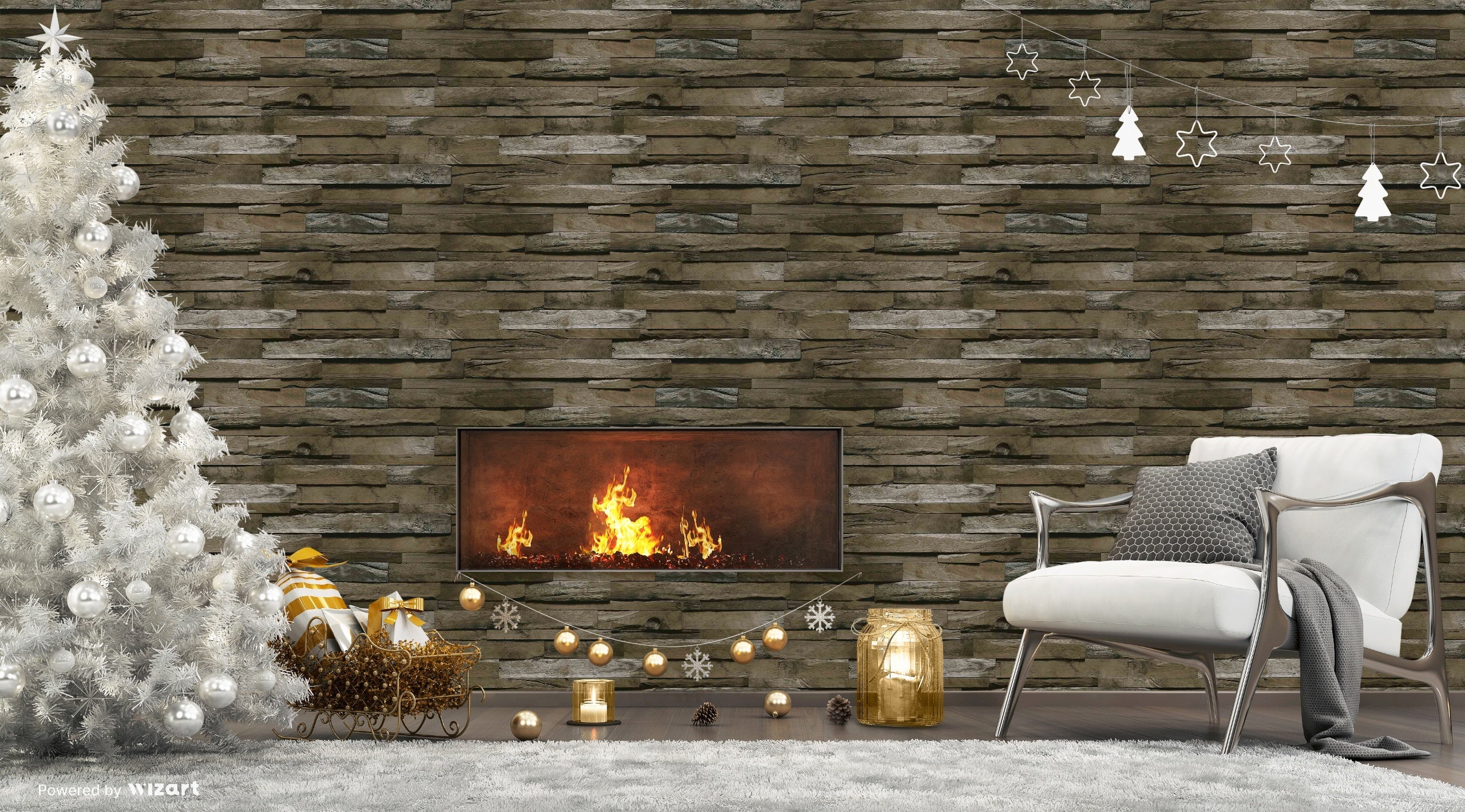 ANKA | Volumetric wooden tiles patterns wallpaper