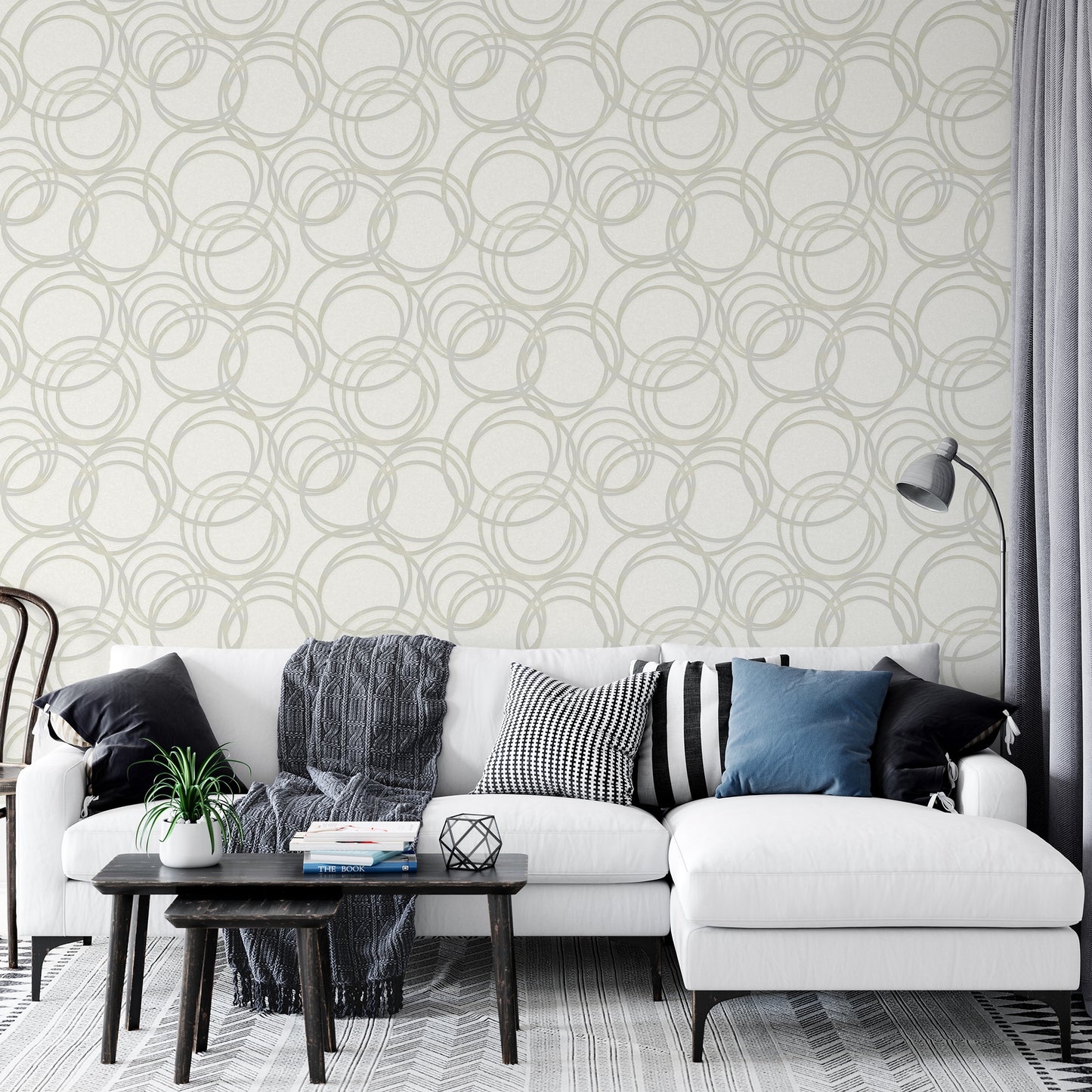 ANKA | Metallised circles ornament wallpaper