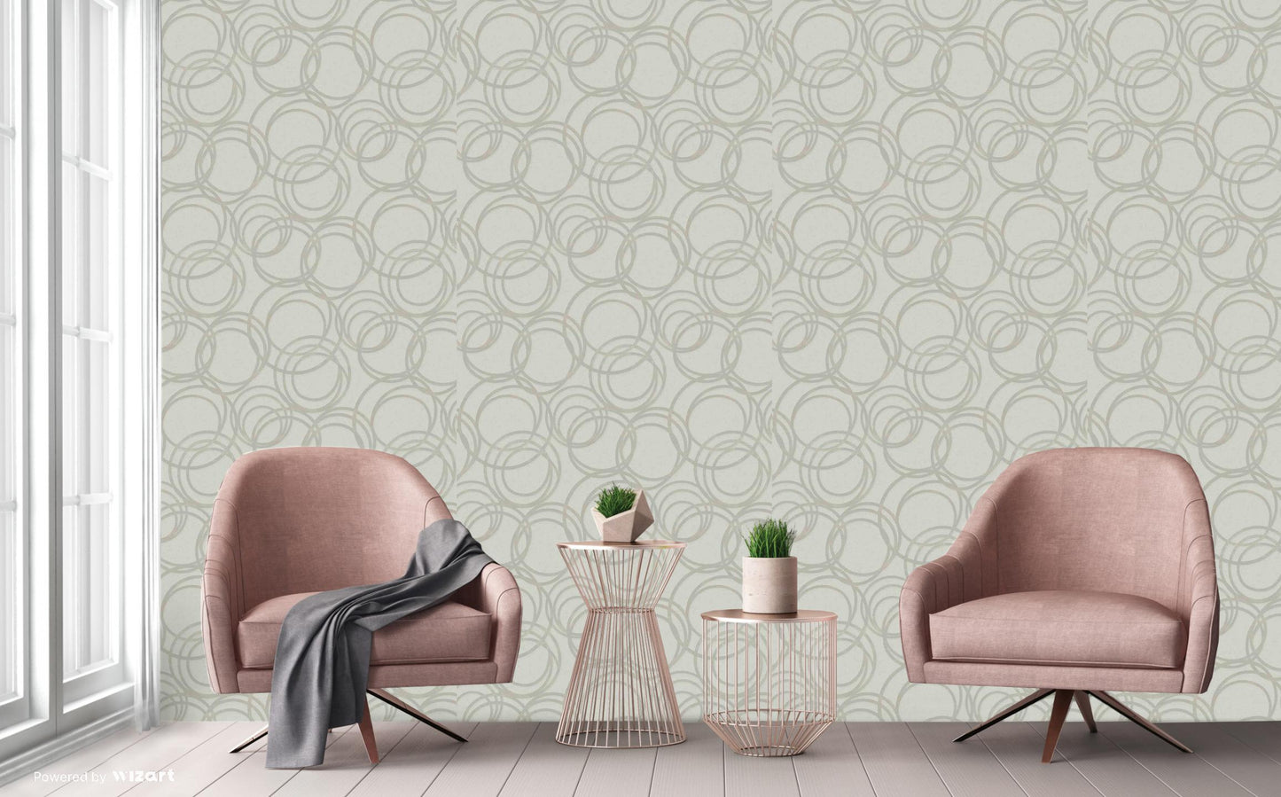 ANKA | Metallised circles ornament wallpaper