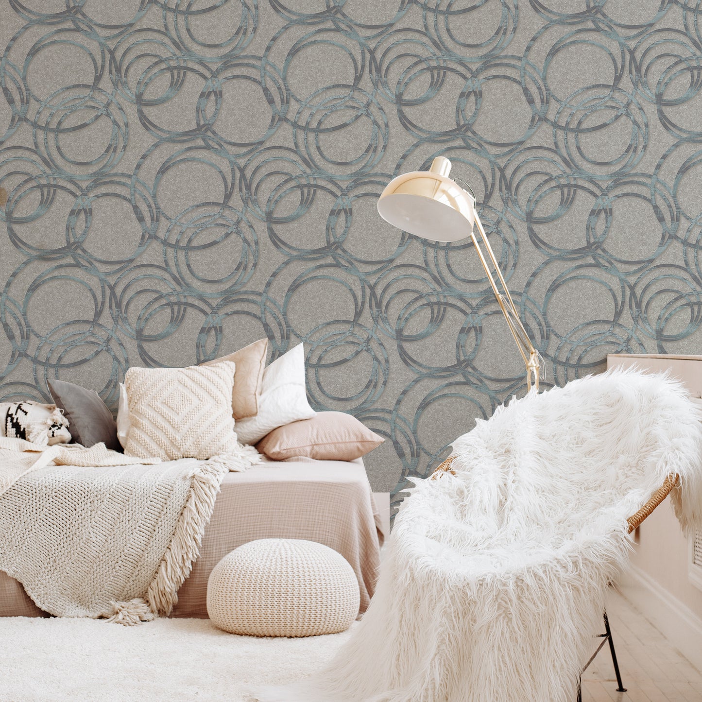 ANKA | Metallised circles ornament wallpaper