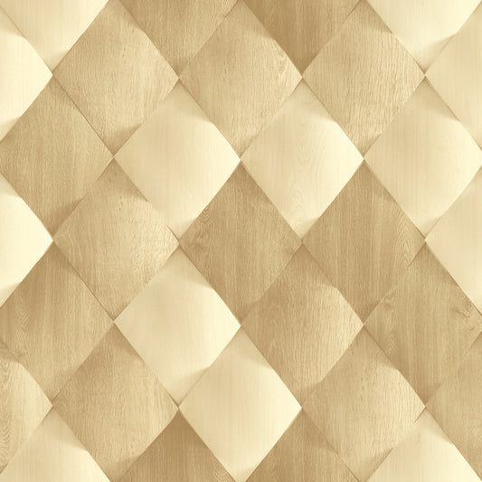 ANKA | Satinated wood tiles 3D pattern wallpaper