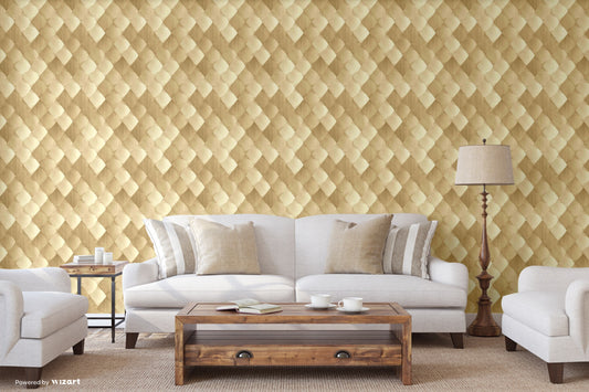 ANKA | Satinated wood tiles 3D pattern wallpaper