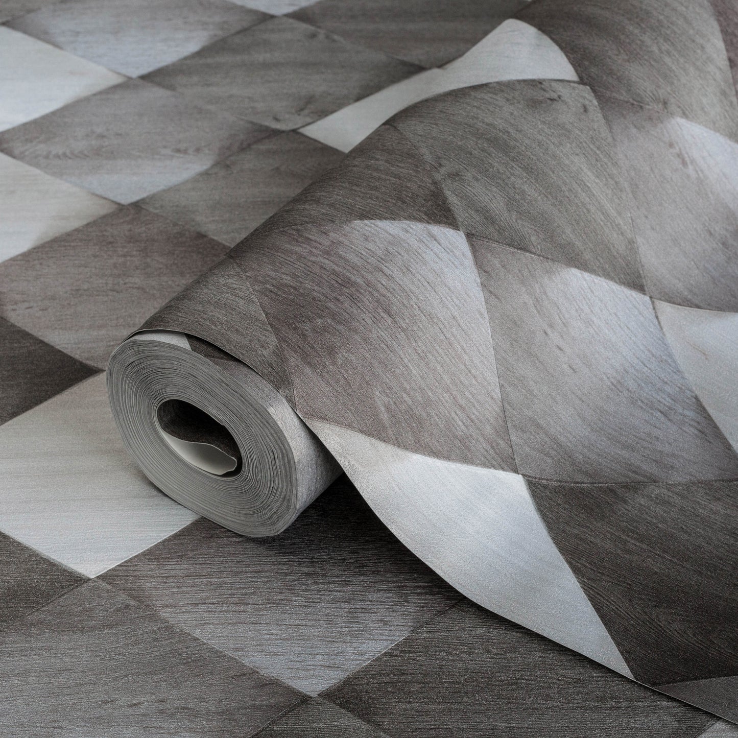 ANKA | Satinated wood tiles 3D pattern wallpaper