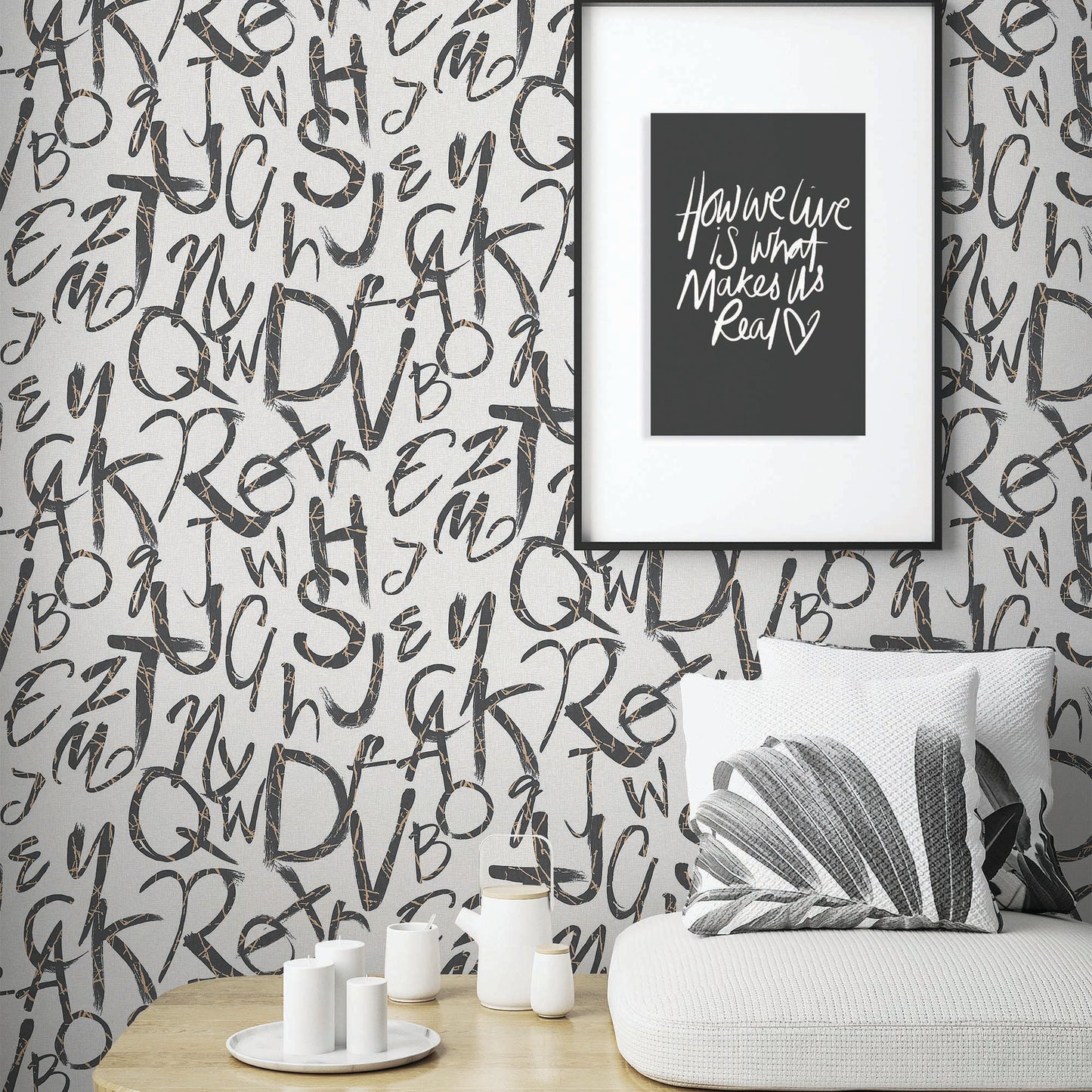 INDIGO | typography modern style pattern wallpaper