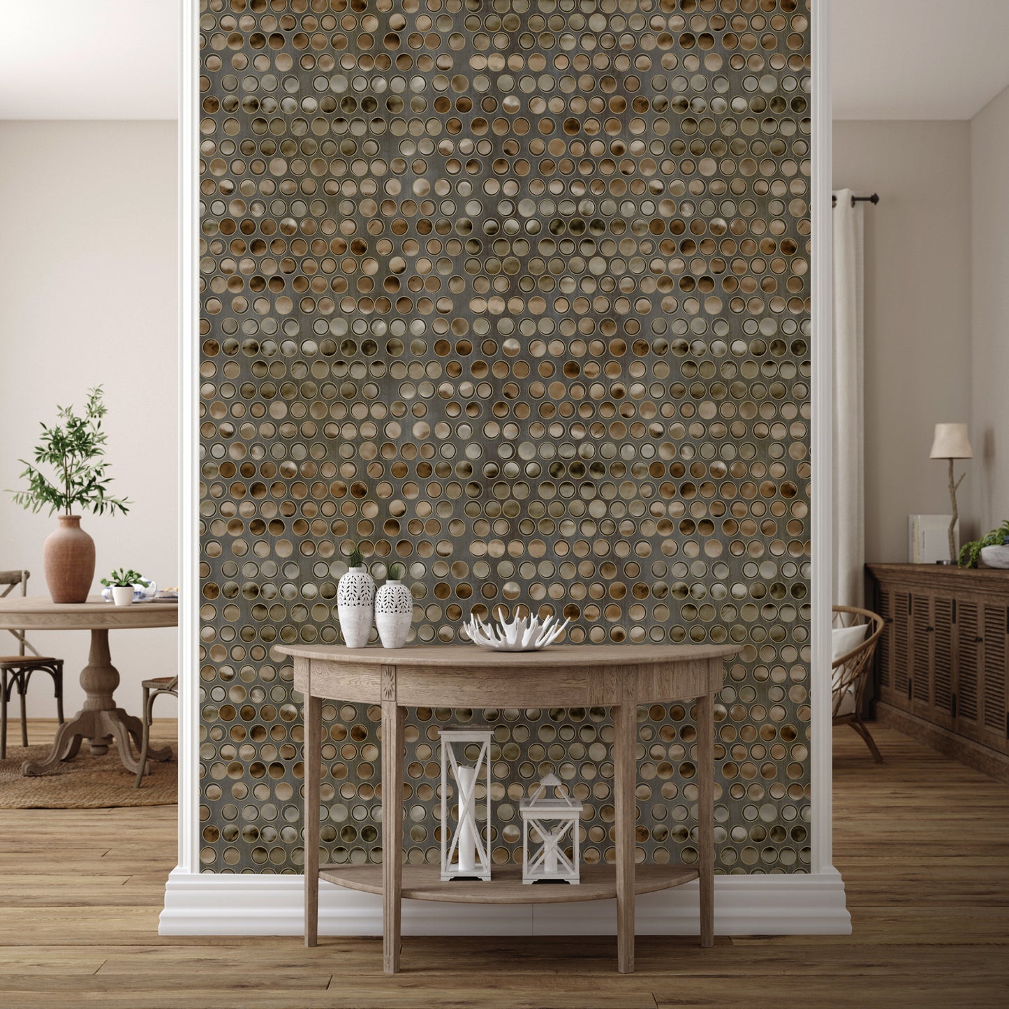 INDIGO | Mother-of-pearl dots design wallpaper