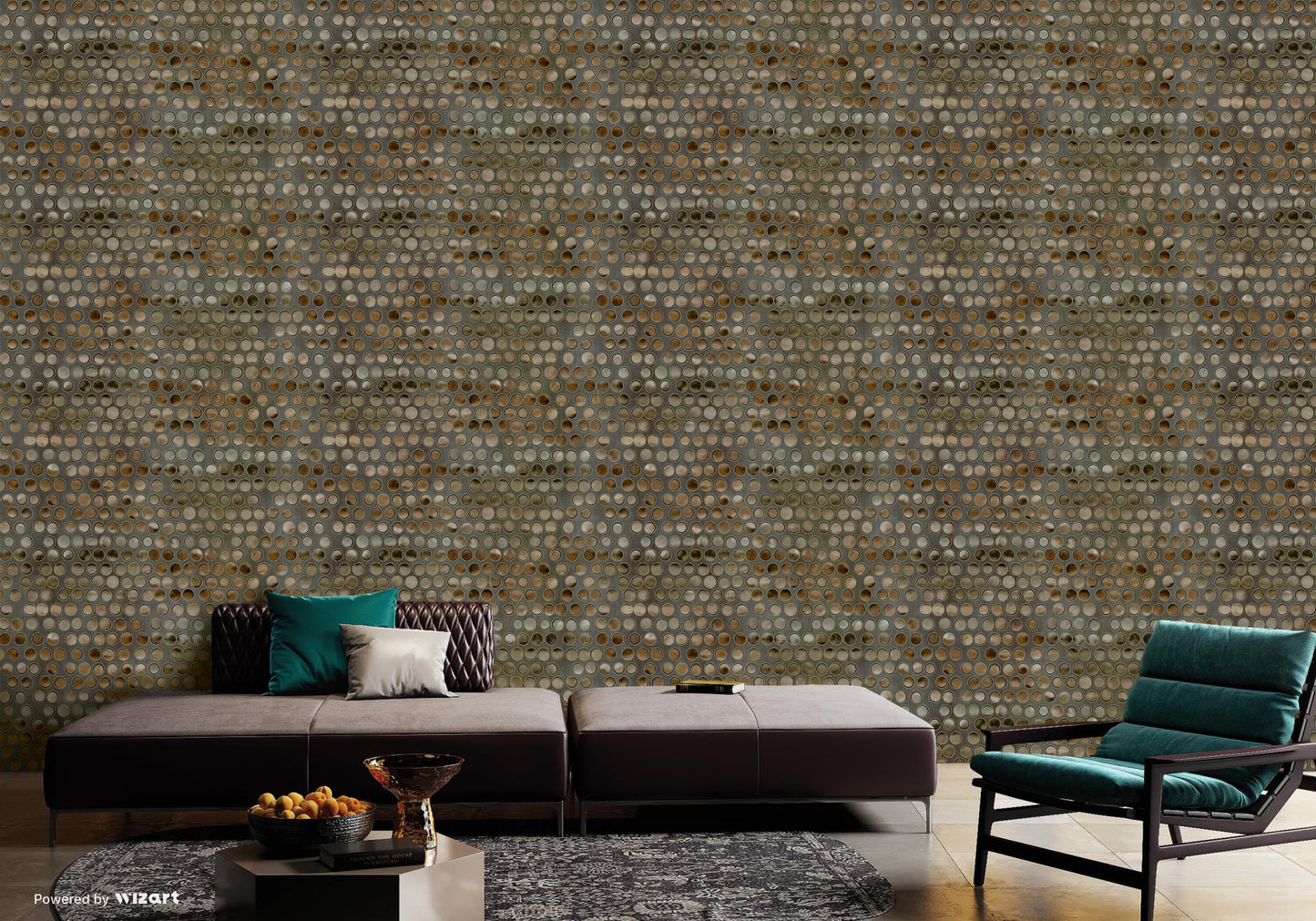 INDIGO | Mother-of-pearl dots design wallpaper