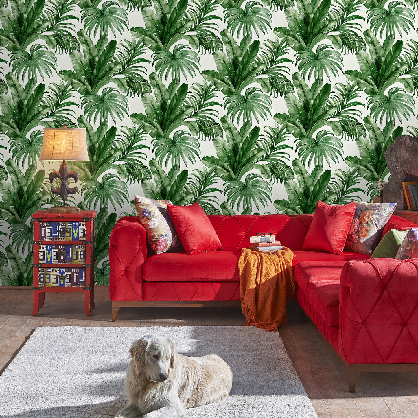 INDIGO | Palm leaves and Tropical Jungle inspired wallpaper