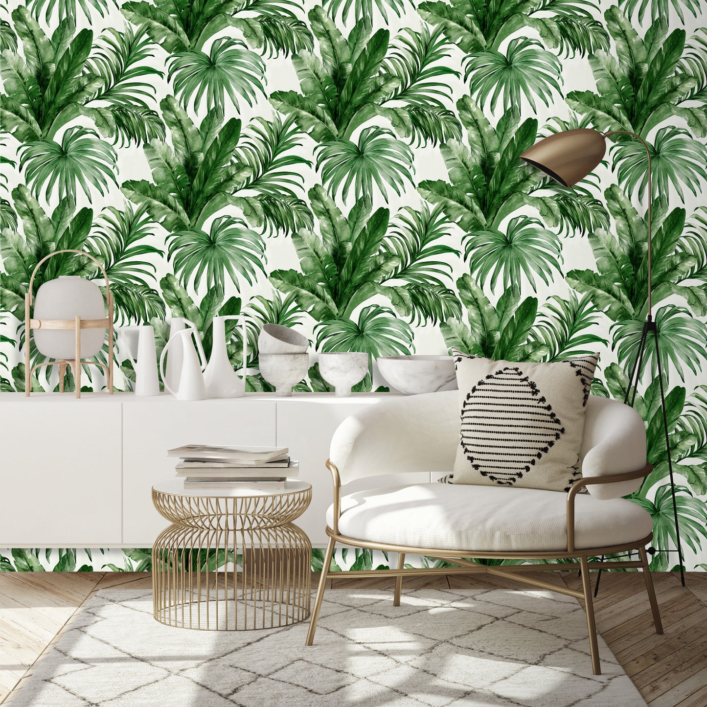 INDIGO | Palm leaves and Tropical Jungle inspired wallpaper