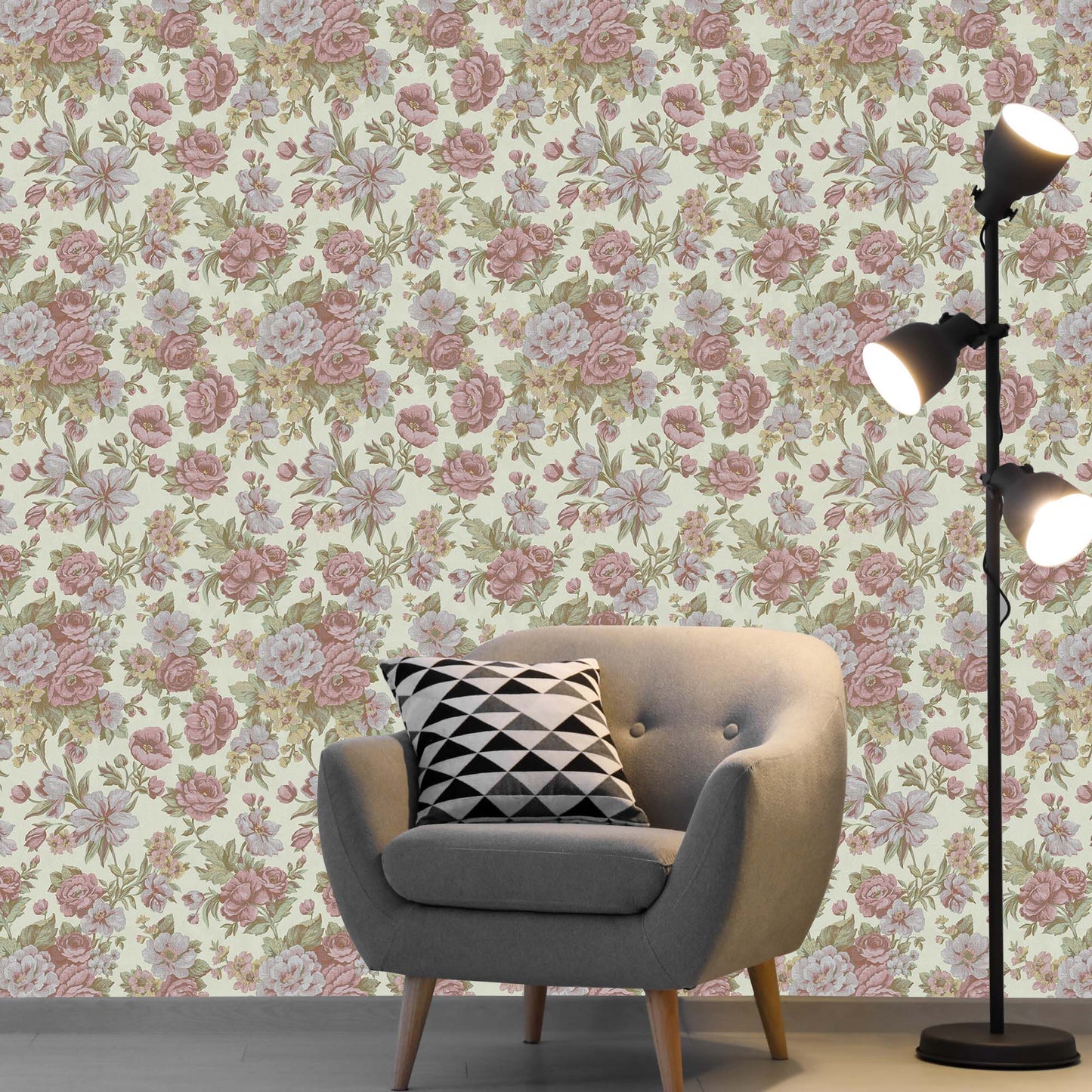 KALINKA | Blooming Roses floral pattern wallpaper