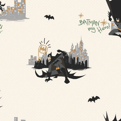 KIDS | Batman figured and light colored wallpaper