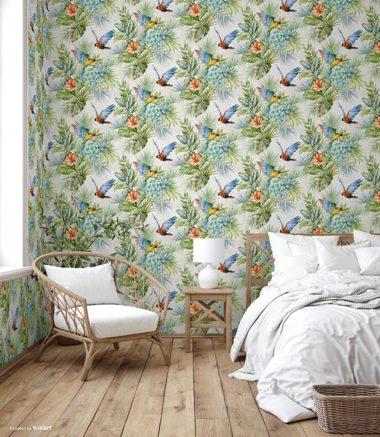 TROPICANO | Wallpaper Parrot and Tropical Plant Trend