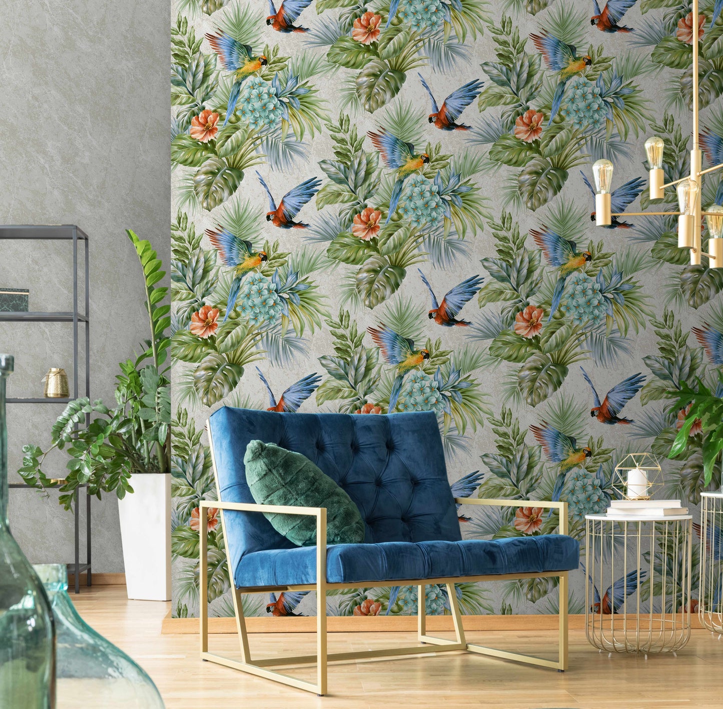 TROPICANO | Wallpaper Parrot and Tropical Plant Trend