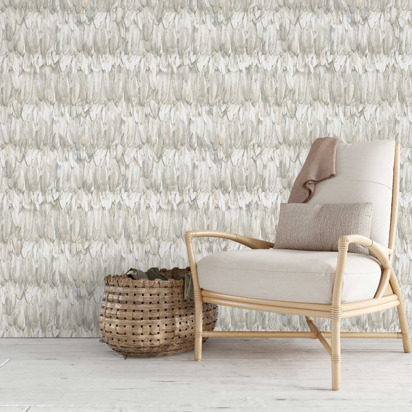 TROPICANO | Modern Bird Feather Patterned Wallpaper