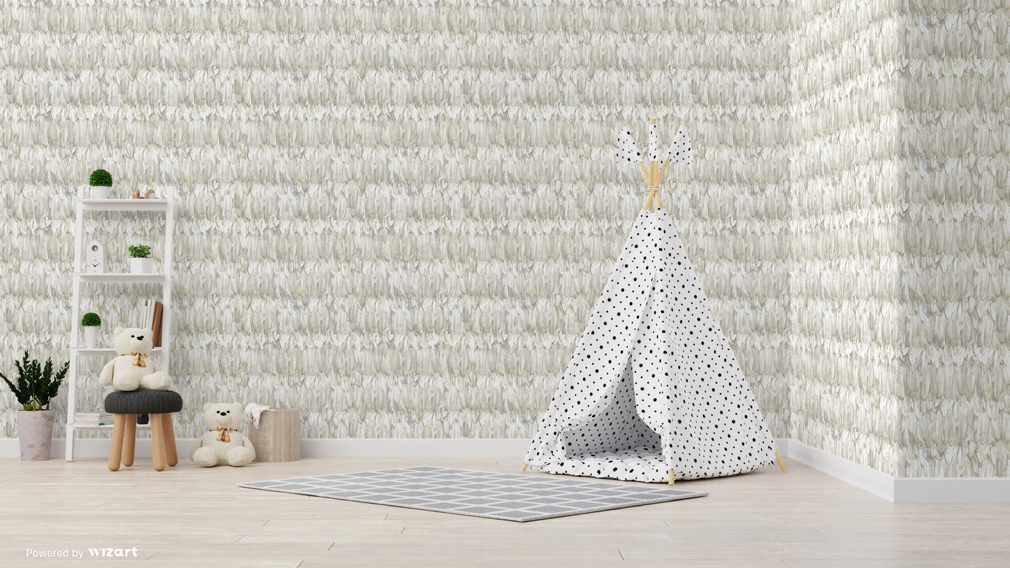 TROPICANO | Modern Bird Feather Patterned Wallpaper