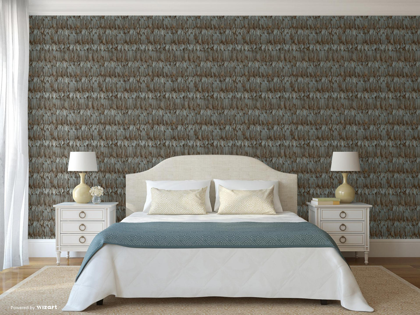 TROPICANO | Modern Bird Feather Patterned Wallpaper